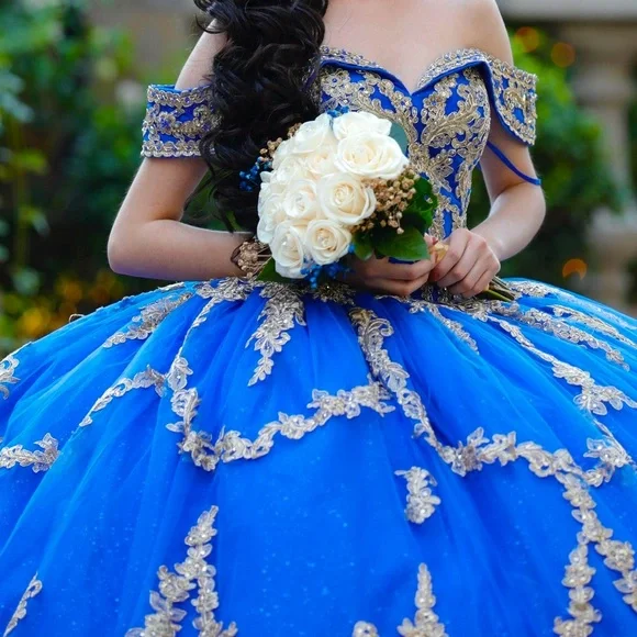 blue dress and orange shoes Royal Blue Sweet 16 Princess Ball Gown Quinceanera Dresses with Train   Simplepromdress